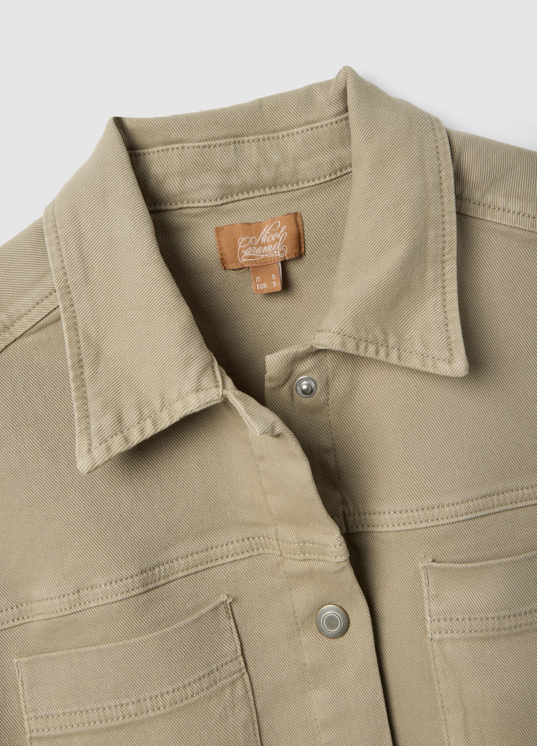 Beige Oversized Fit Stretch Cotton Maternity Shirt