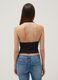 Black halterneck top in stretch fabric, regular fit_3