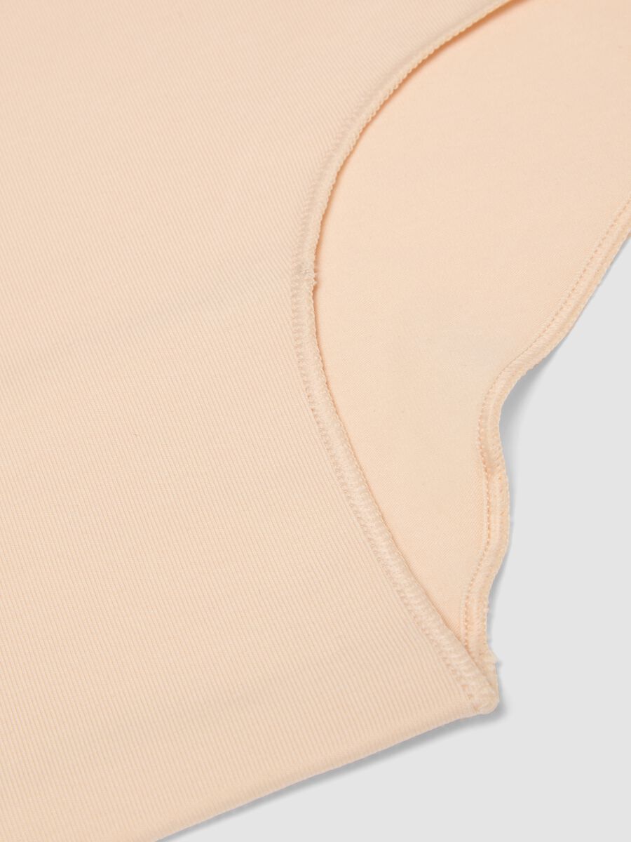 Beige stretch organic cotton briefs for girls_3