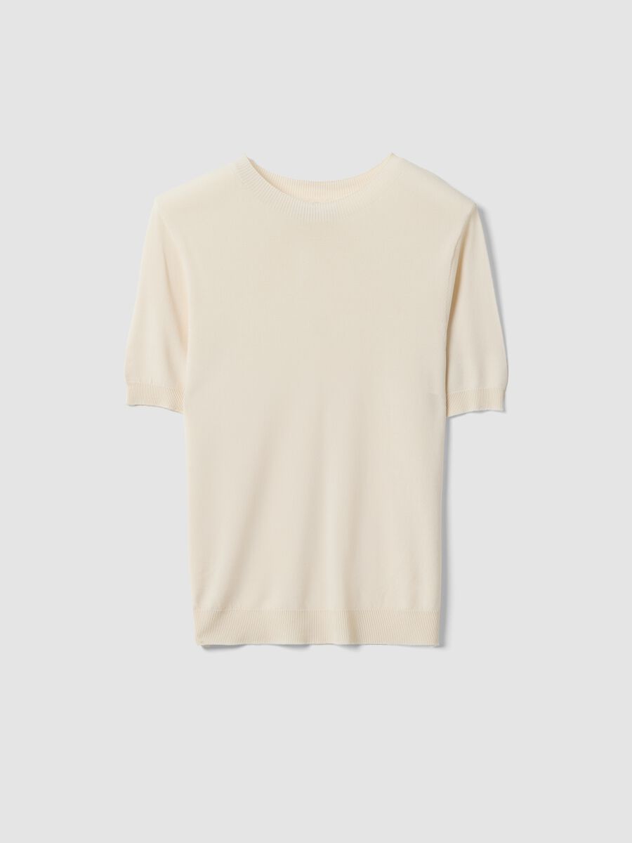 T-shirt in misto viscosa beige regular fit_4