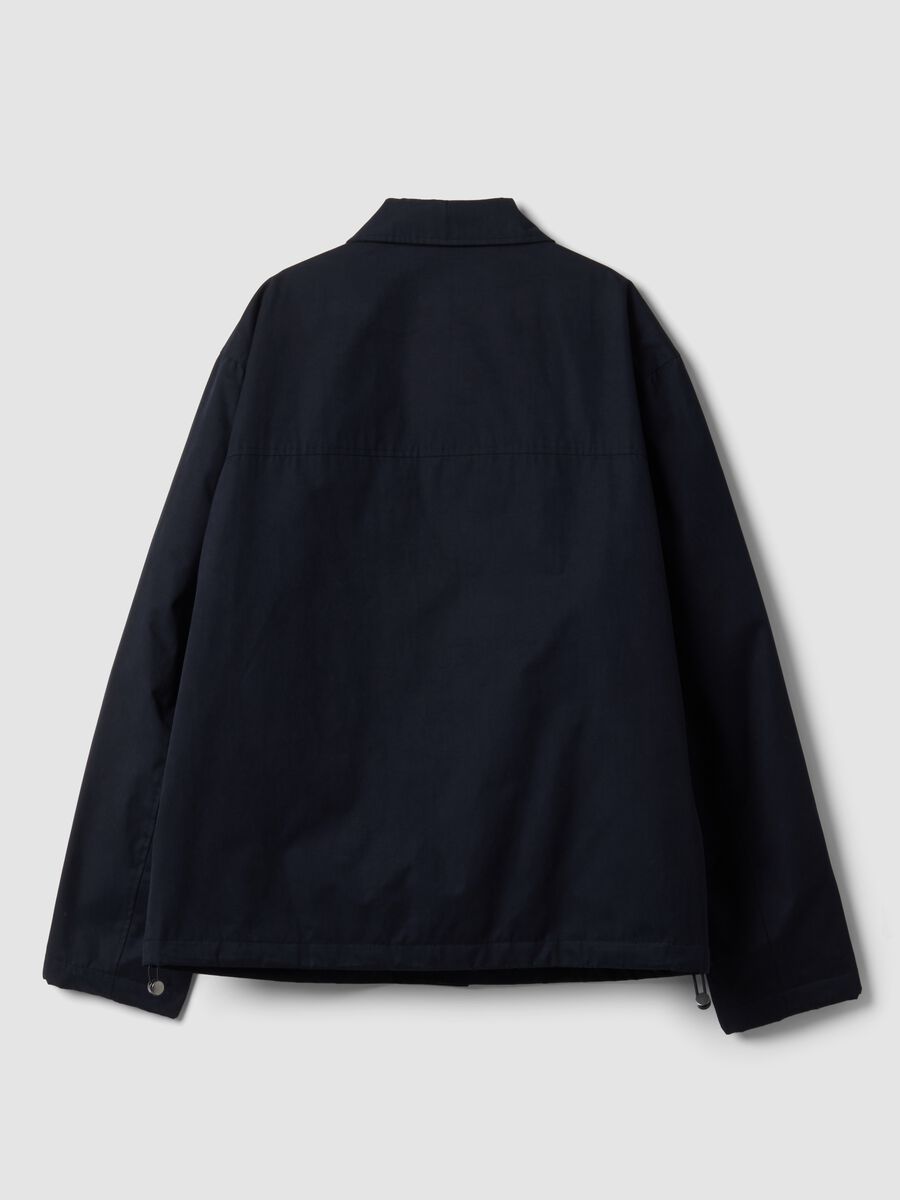 Giacca blu imbottita in misto cotone con zip_2