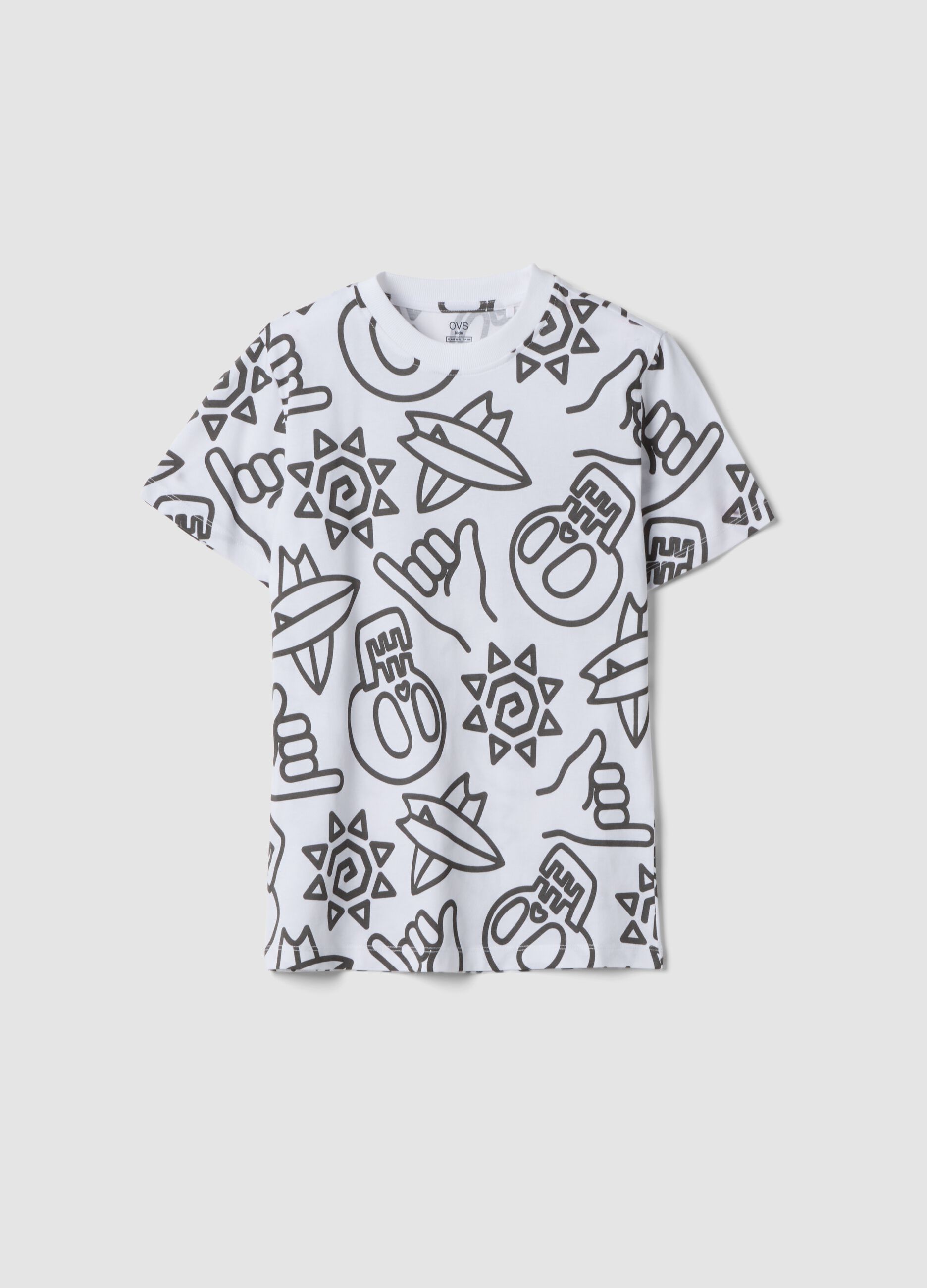 White pure cotton short-sleeve T-shirt