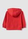 Red hooded sweatshirt in pure organic cotton, regular fit, for boys_1