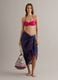 Pink bandeau bikini top in stretch fabric_0