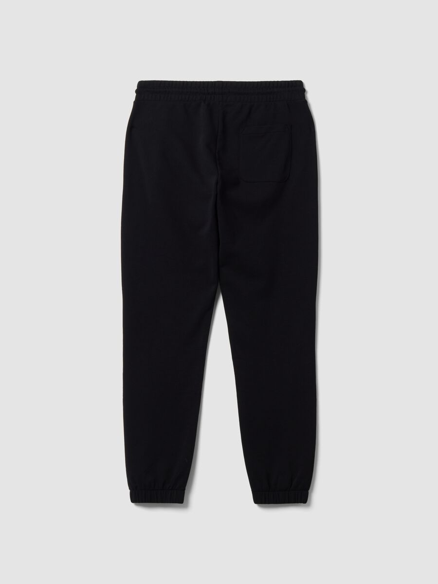 Pantaloni jogger neri in misto cotone regular fit_1