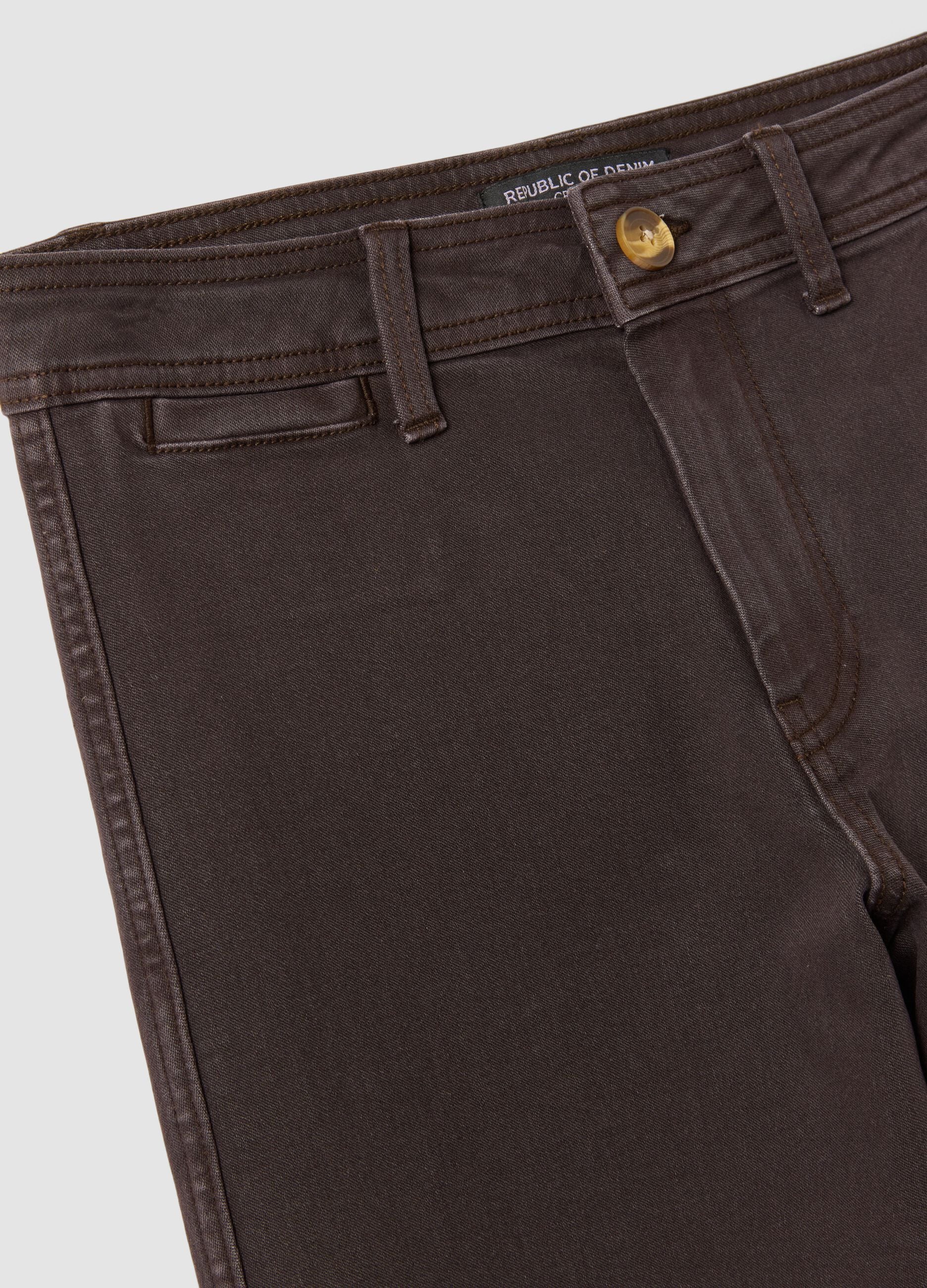Brown wide-leg jeans in stretch cotton