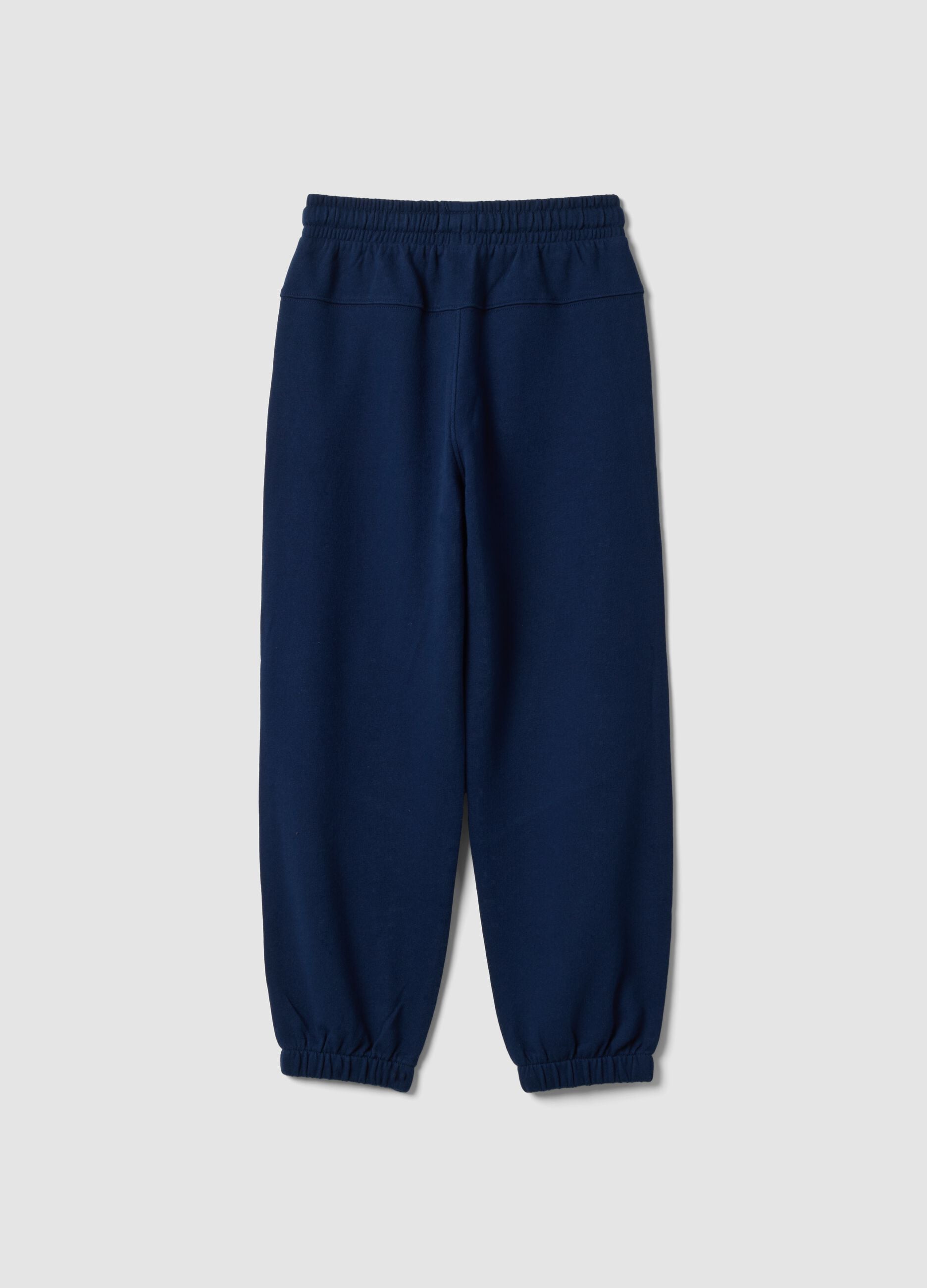 Blue pure cotton jogger trousers
