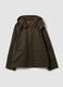 Green cotton-blend parka with detachable hood_0