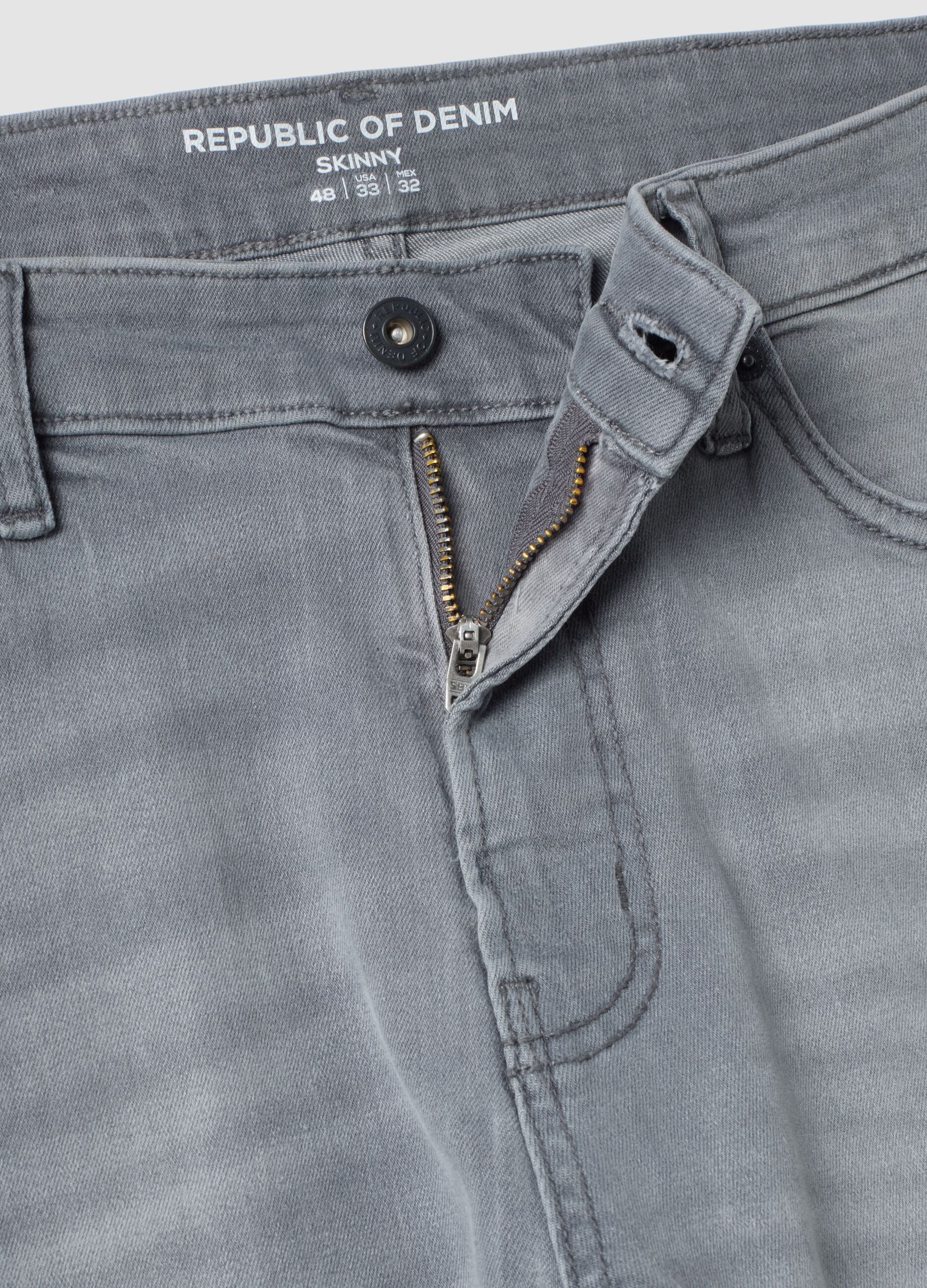 Men&rsquo;s grey skinny-fit stretch cotton jeans