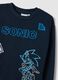 Oversized fit blue cotton blend Sonic print boys' sweatshirt_2