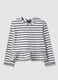 Girls' multicolour striped cotton blend top with fitted silhouette_0
