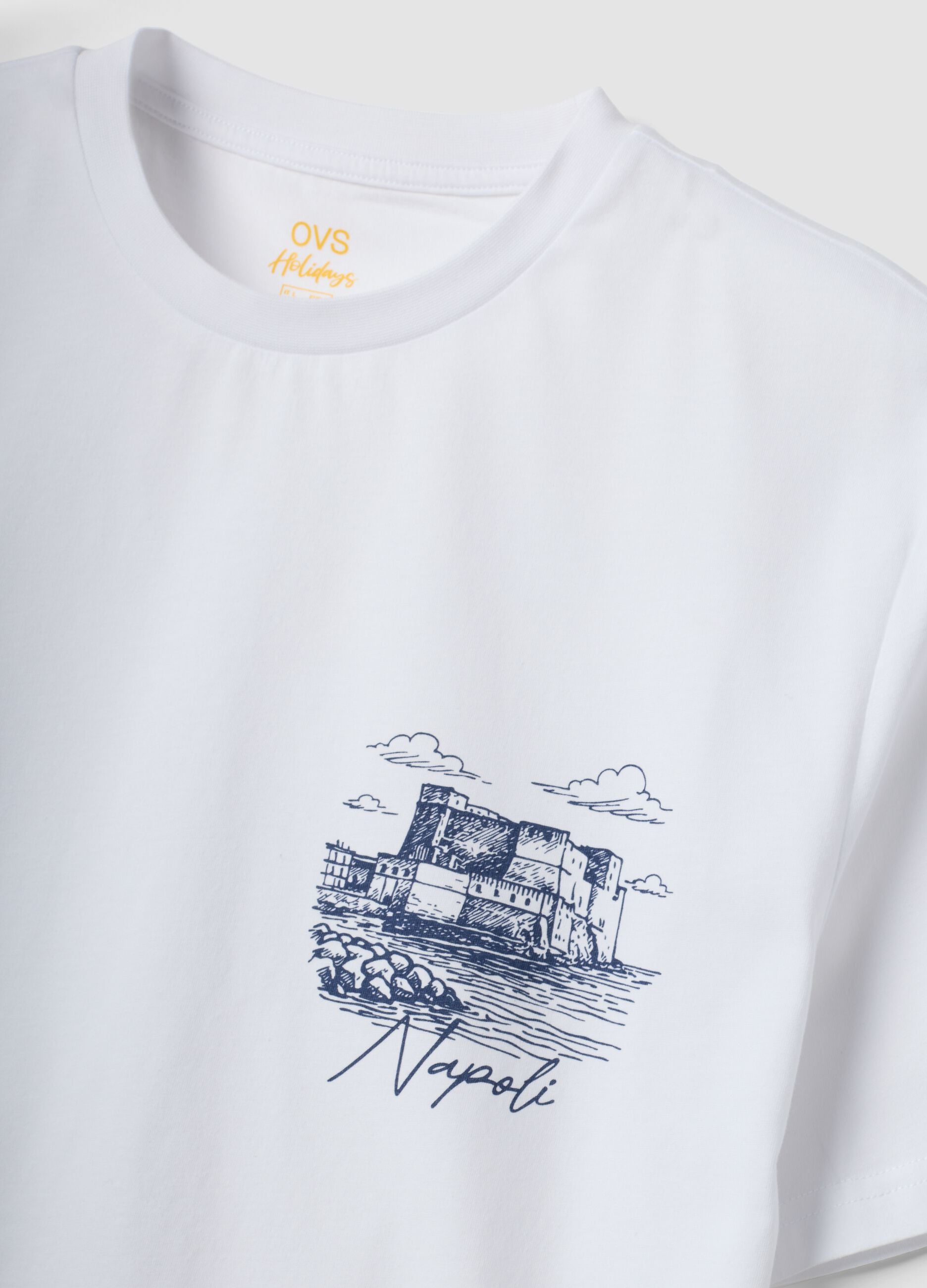 Men&rsquo;s white short-sleeve pure cotton T-shirt, regular fit
