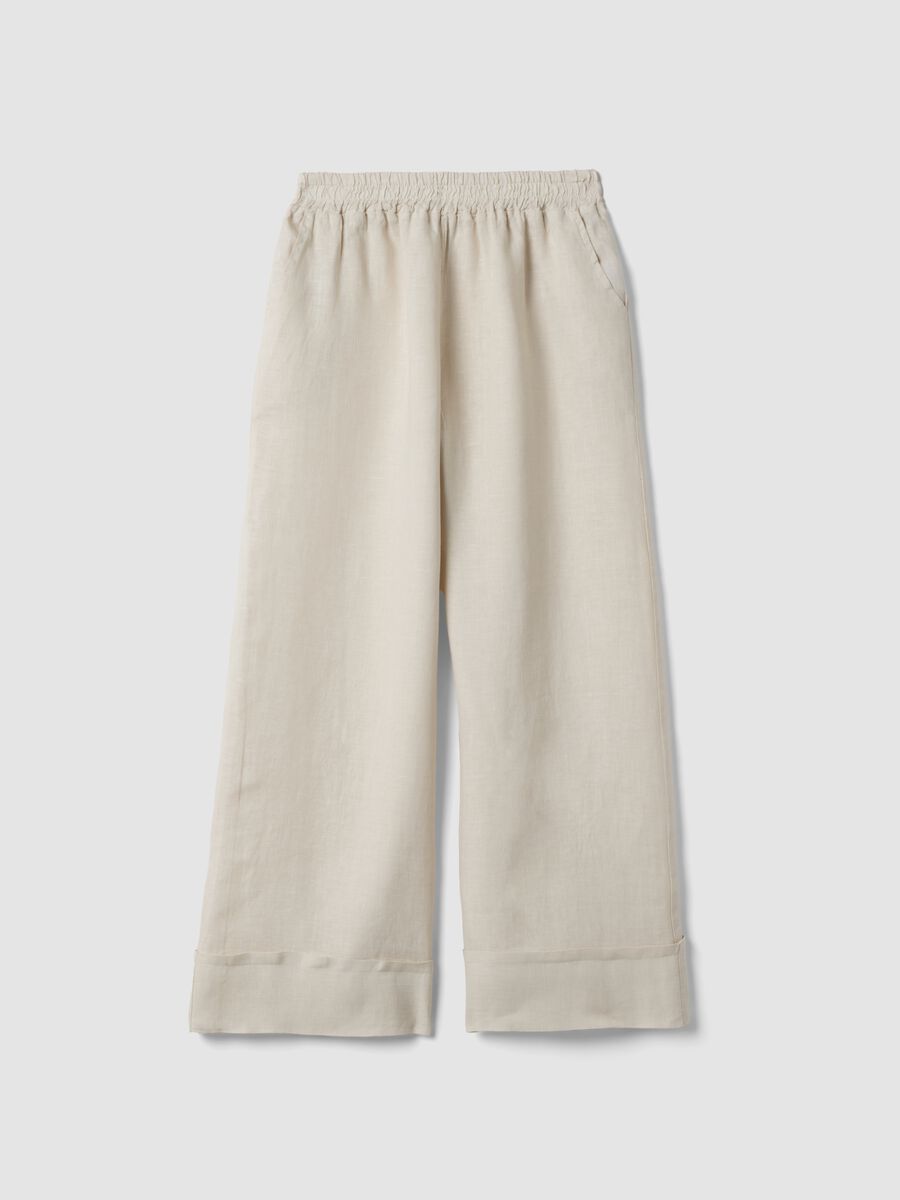 Beige pure linen regular-fit trousers_4