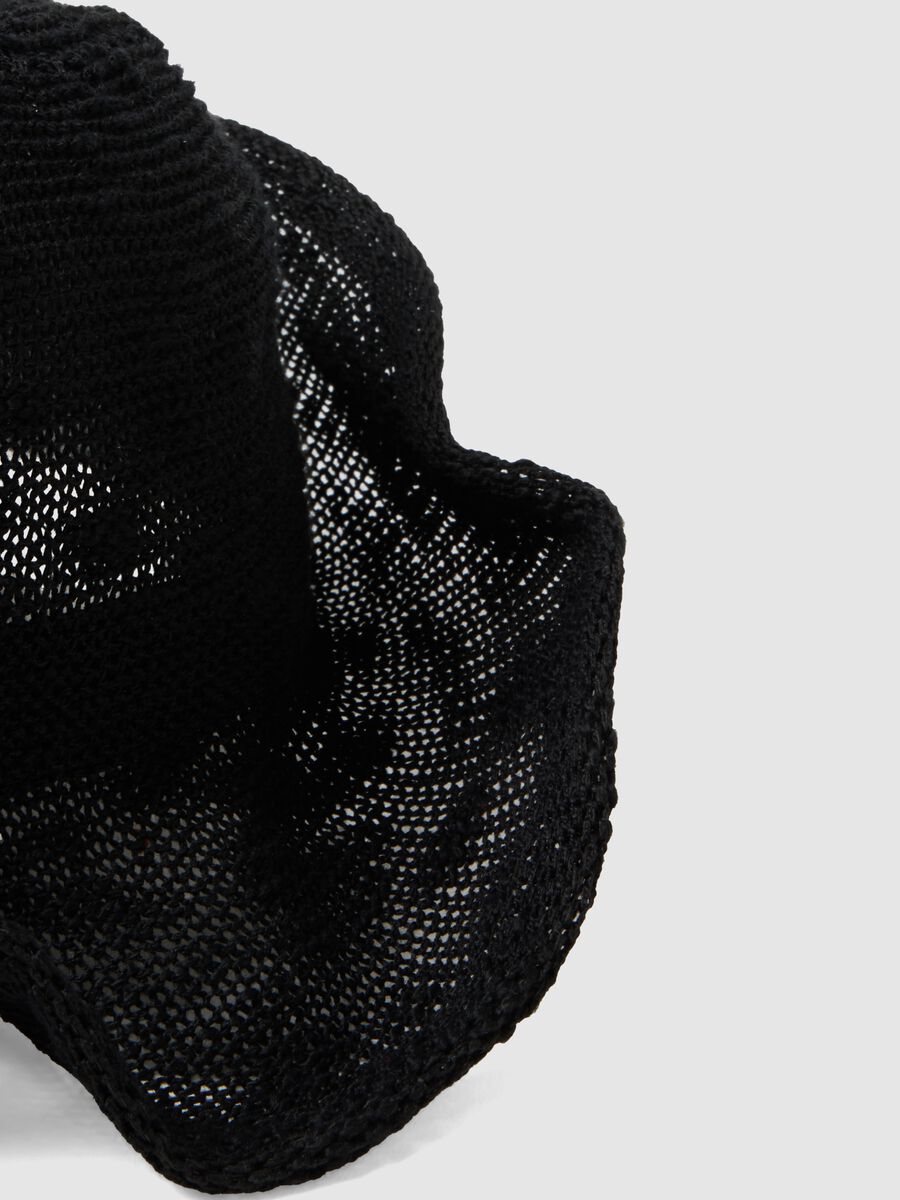 Cappello cloche leggero nero in maglia jersey_2