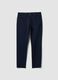 Green slim-fit stretch cotton dobby trousers_4