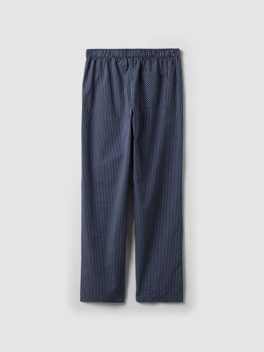 Blue striped organic cotton pyjama trousers_5