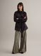 Multicolour striped regular fit viscose blend trousers_0