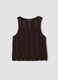Brown pure cotton crochet tank top_4