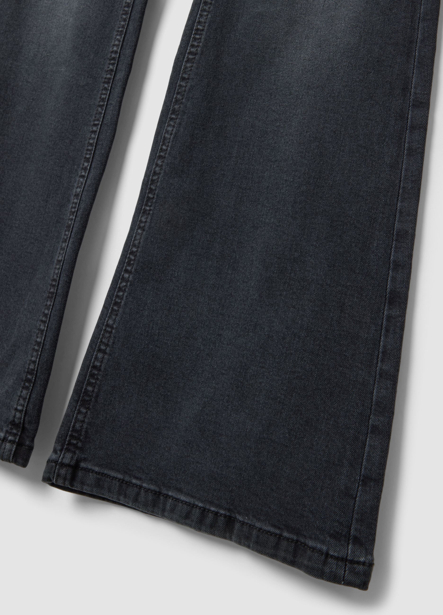 Black stretch-cotton flare jeans