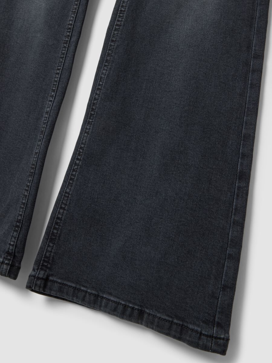 Black stretch-cotton flare jeans_1