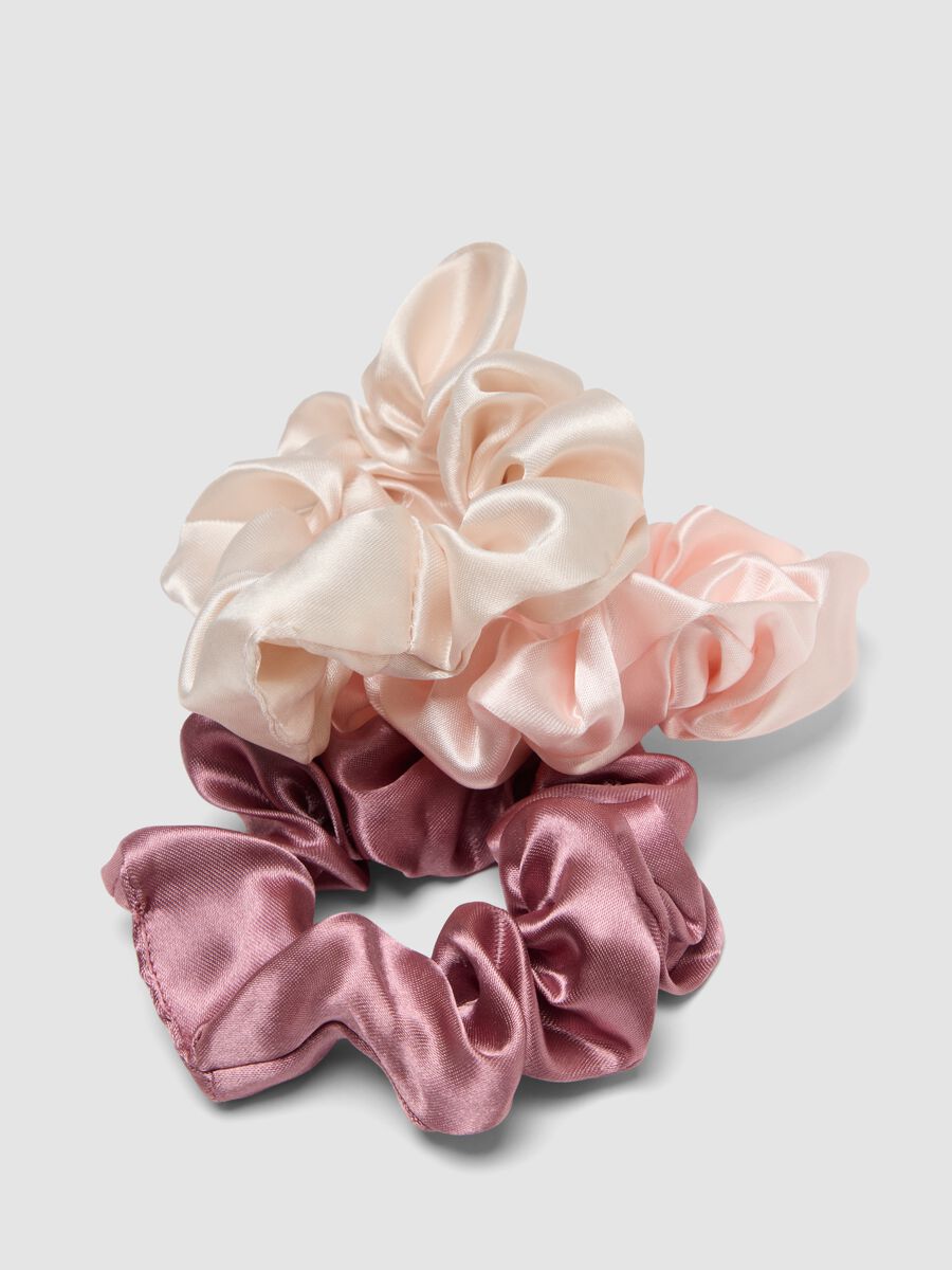SINCERELY HAIR Medium satin scrunchies 3-pack pink & mauve_2
