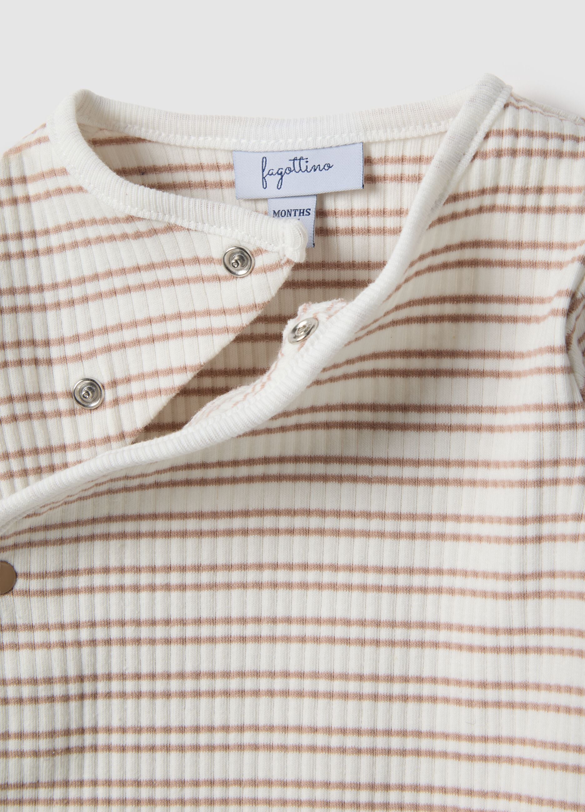 Newborn Multi-coloured Striped Stretch Cotton Sleepsuit
