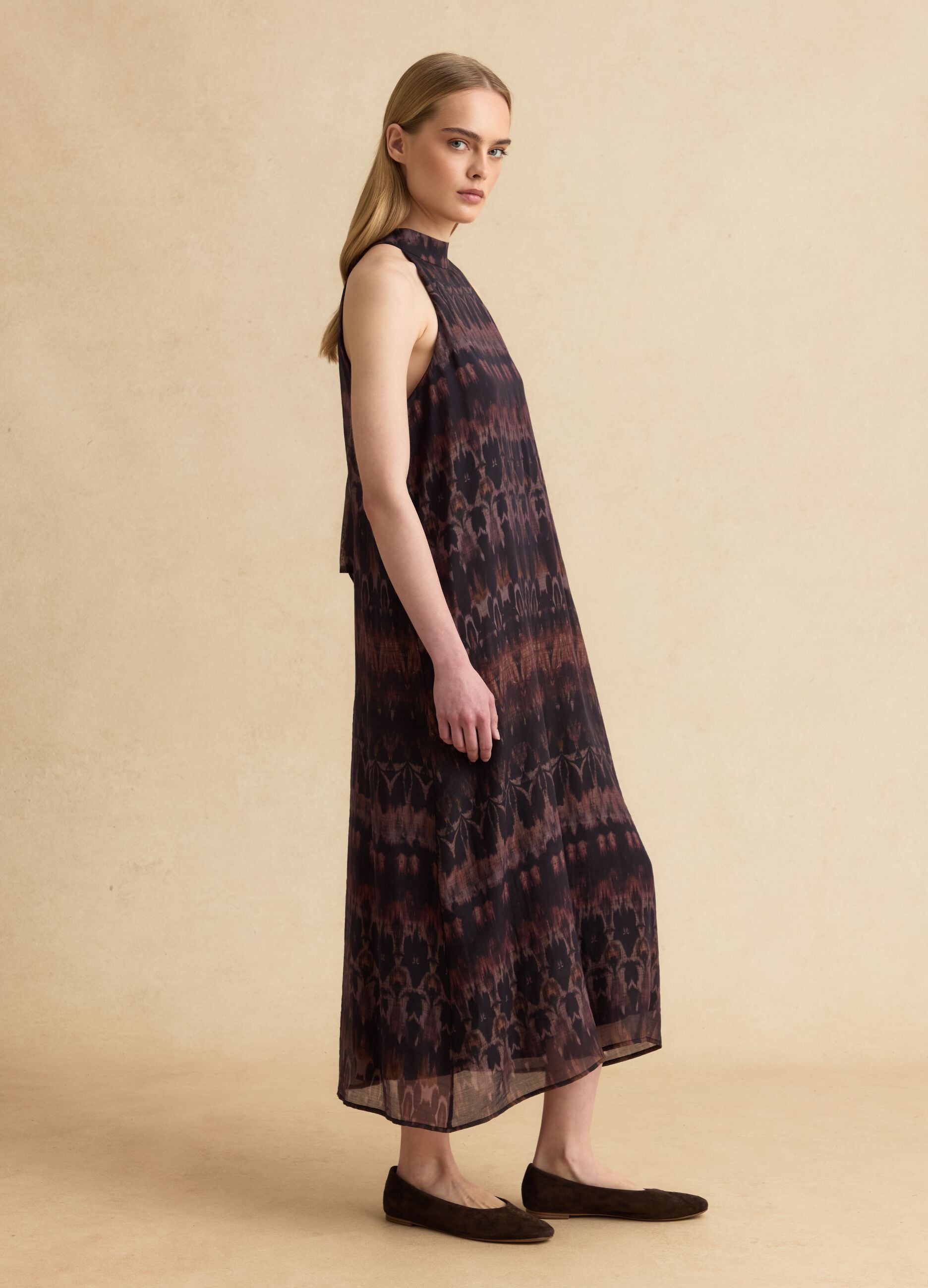 Purple maxi dress in lyocell blend