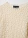 Beige stretch cotton blend regular fit top with lace_5