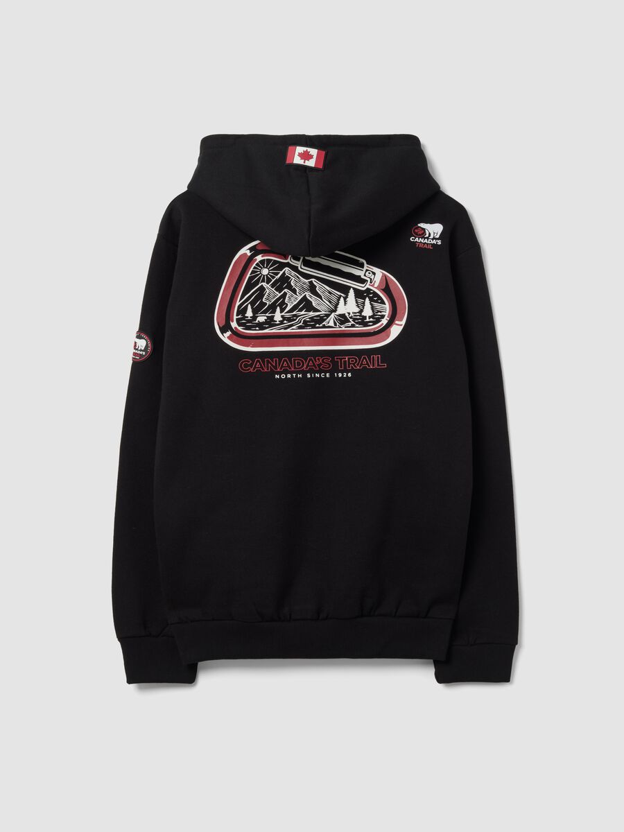 Black cotton-blend hoodie_2