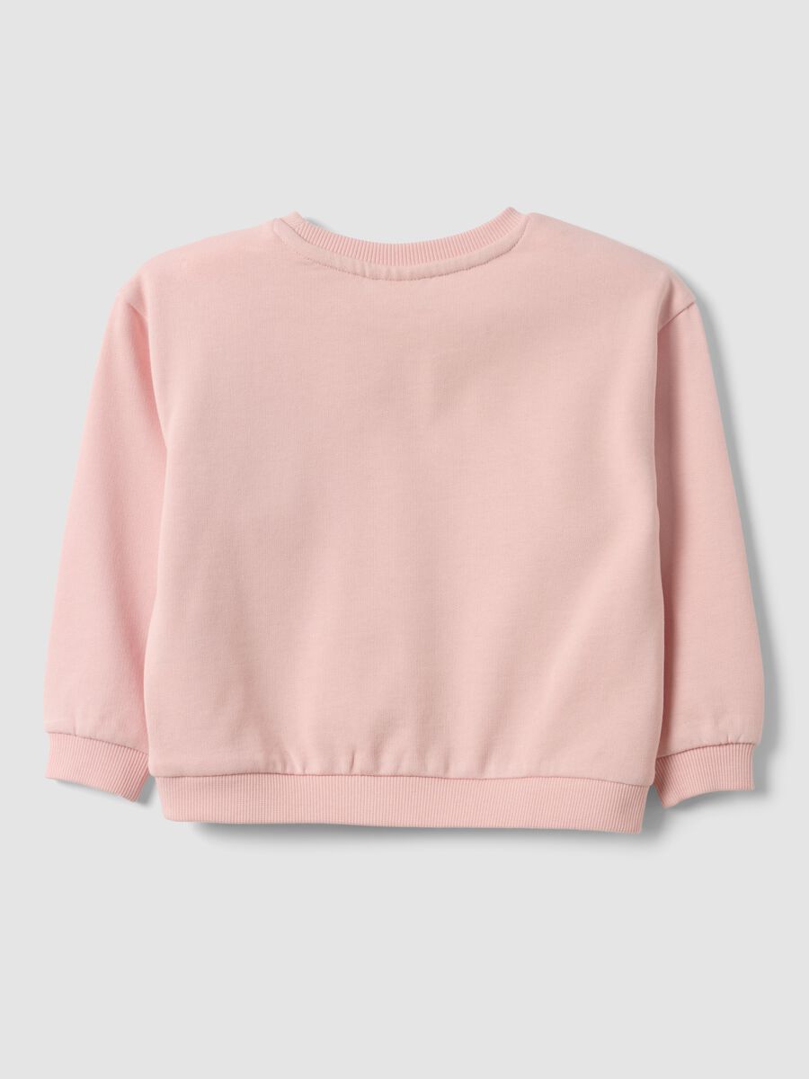 Felpa over fit rosa in puro cotone con stampa cuori per bimba_1