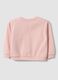 Pink oversized pure cotton sweatshirt with heart print for baby girl_1
