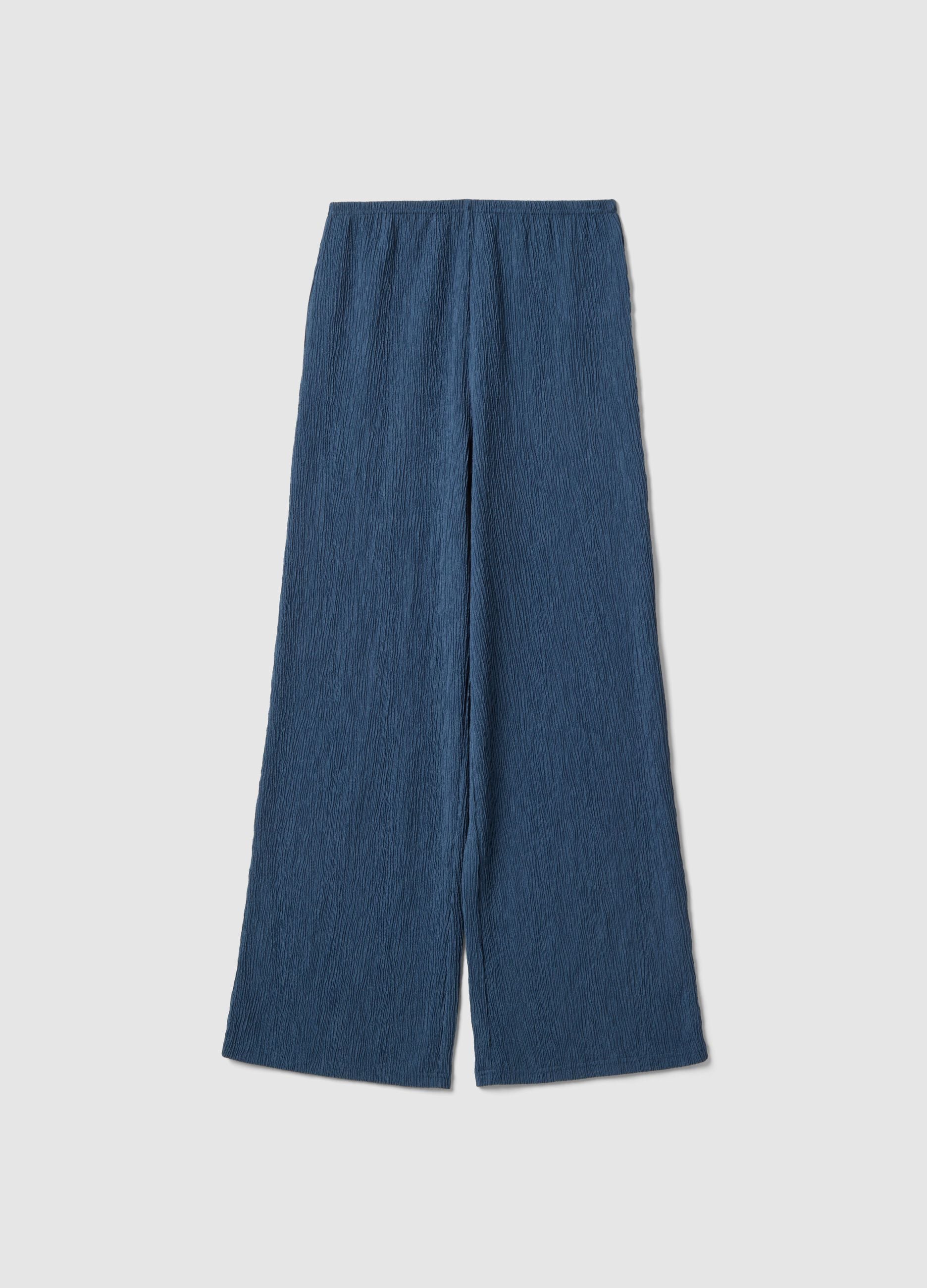 Blue relaxed fit maternity trousers in stretch viscose