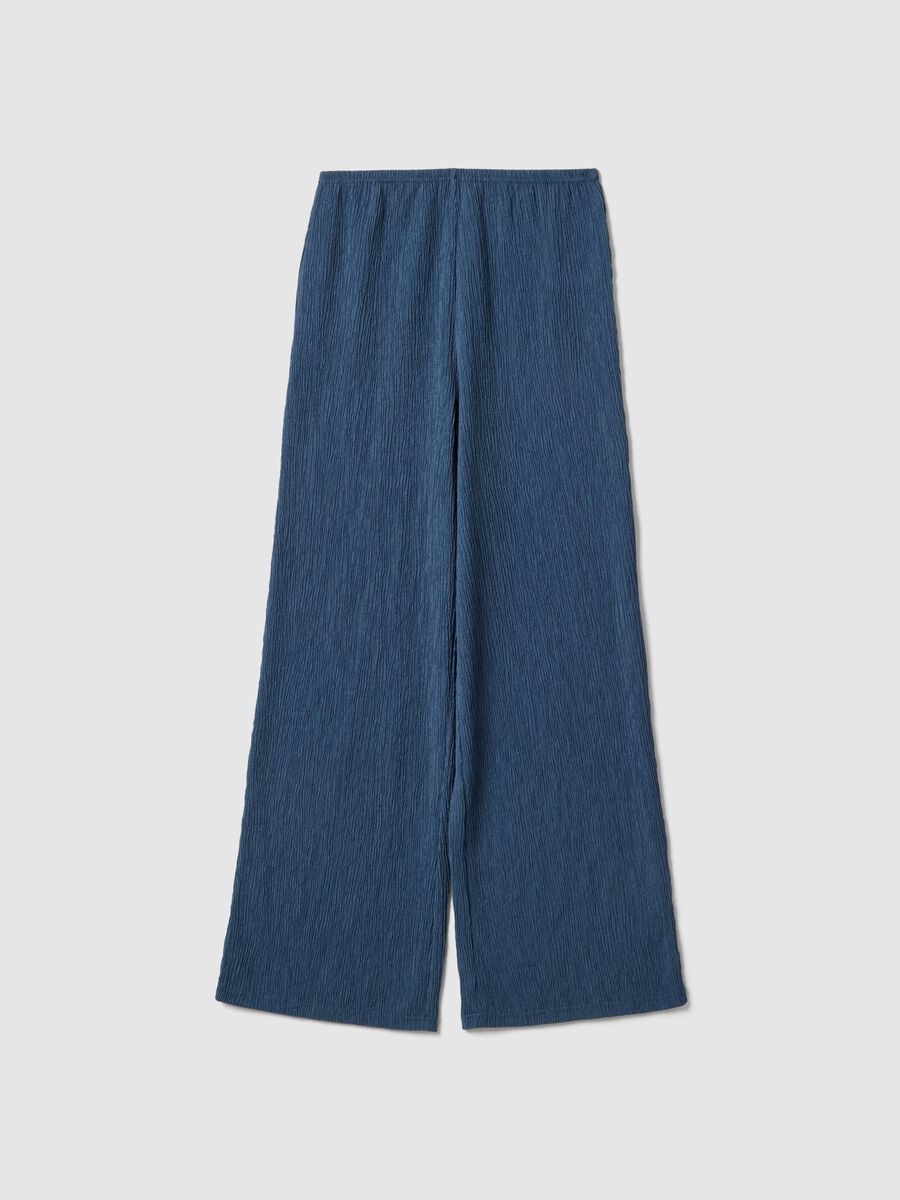 Blue relaxed fit maternity trousers in stretch viscose_4