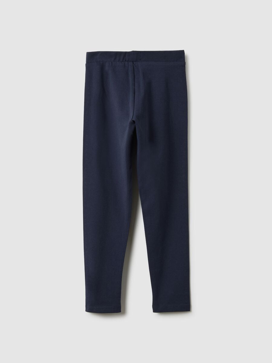 Girls' Blue Stretch Cotton Skinny Fit Leggings_1