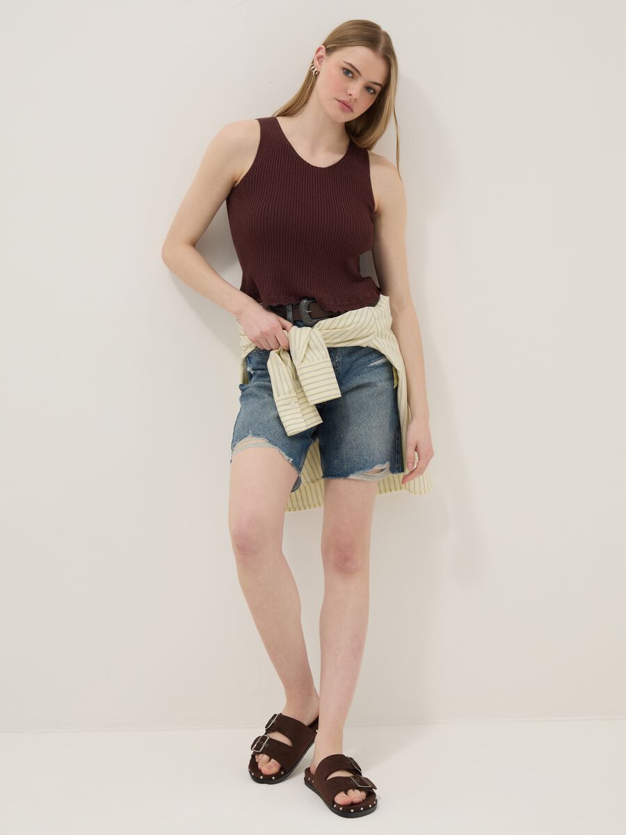 Top fitted in misto viscosa marrone_2