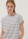 White pure cotton T-shirt with blue stripes, regular fit_0