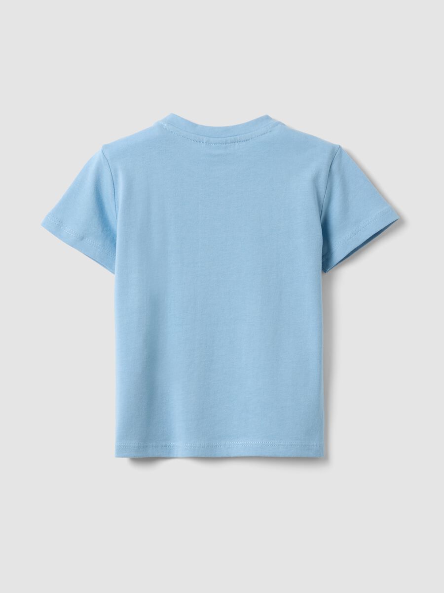 T-shirt in puro cotone azzurro da bimbo regular fit con stampa_1