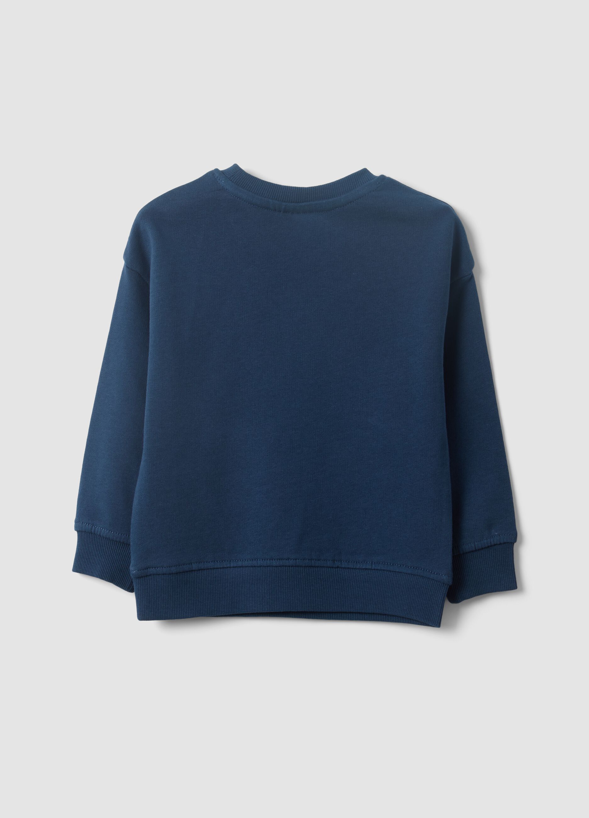 Blue oversized sweatshirt in pure organic cotton for boys