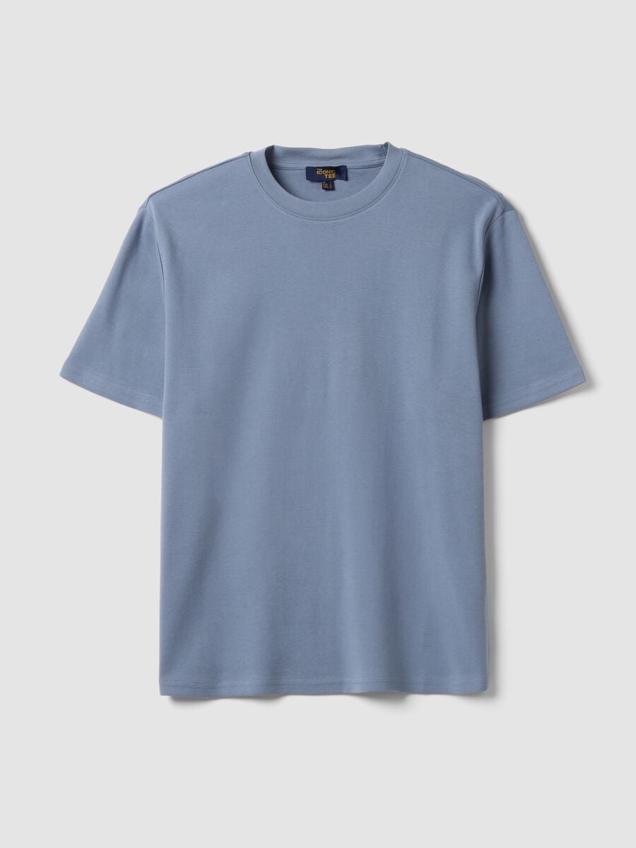 The Iconic Tee blue pure cotton short-sleeve T-shirt, relaxed fit_4