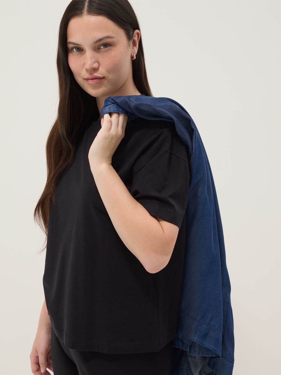 Black stretch cotton-modal T-shirt_2