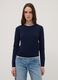 Blue crew-neck jumper in viscose blend_0