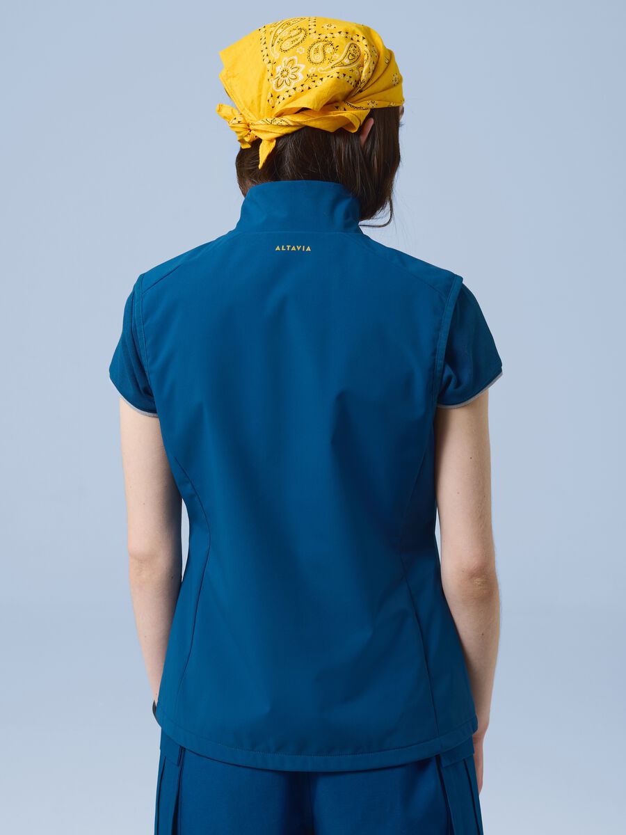 ALTAVIA SAILING blue windproof gilet in stretch fabric with zip_4
