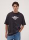 Black pure cotton T-shirt with Mario Kart print_0