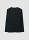 Black long-sleeve T-shirt in 100% organic cotton with crew neck_6