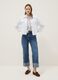 White pure cotton jacket with Broderie Anglaise embroidery, regular fit_1