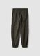 Green stretch cotton cargo joggers_2