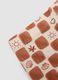 Brown checked stretch fabric boxer swim shorts for baby boy_3