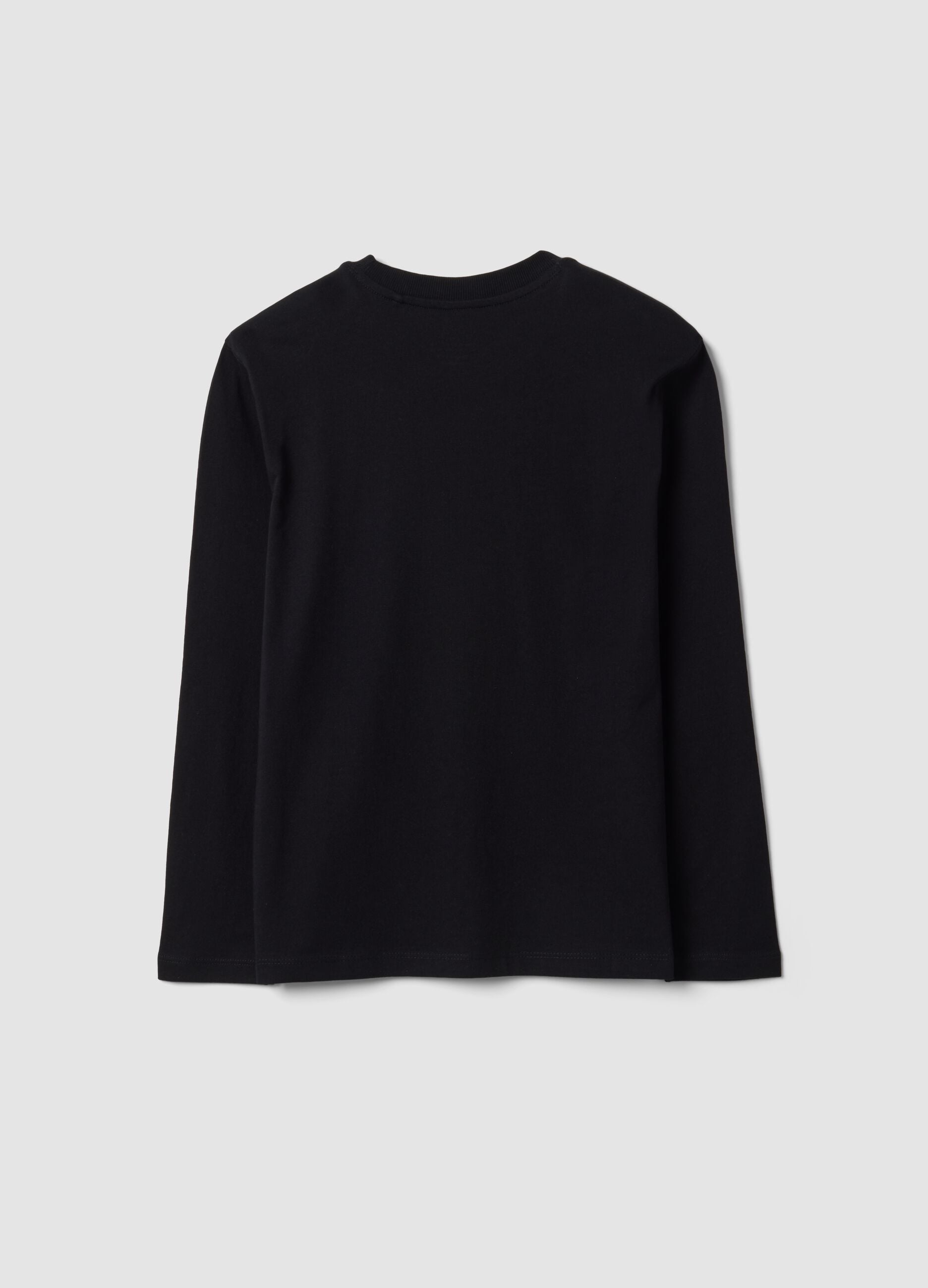 Black organic cotton T-shirt with "Let's get drip" slogan for boys