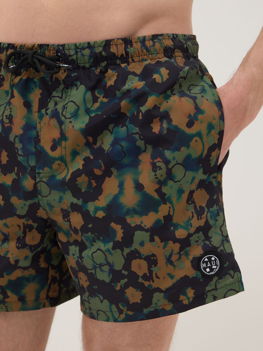 Multicolour camouflage swim shorts with drawstring_3