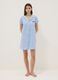 Blue striped pure cotton nightshirt with V-neck_0